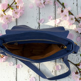 Woman's Genuine Leather Mini Messenger Crossbody Bag - Blue