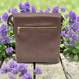 Woman's Genuine Leather Mini Messenger Crossbody Bag - Cognac