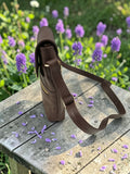 Woman's Genuine Leather Mini Messenger Crossbody Bag - Cognac