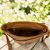 Woman's Genuine Leather Mini Messenger Crossbody Bag - Tan