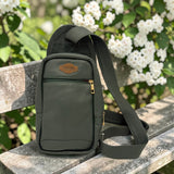 Woman's Genuine Leather Crossbody Sling Bag - Green