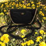 Woman's Genuine Leather Mini Crossbody Purse - Black