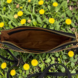 Woman's Genuine Leather Mini Crossbody Purse - Black