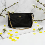 Woman's Genuine Leather Mini Crossbody Purse - Black
