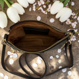 Woman's Genuine Leather Mini Crossbody Purse - Brown