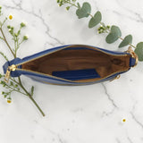 Woman's Genuine Leather Mini Crossbody Purse - Blue