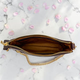 Woman's Genuine Leather Mini Crossbody Purse - Cognac