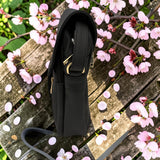 Woman's Genuine Leather Shoulder Messenger Bag - Black