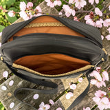 Woman's Genuine Leather Shoulder Messenger Bag - Black