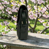 Woman's Genuine Leather Shoulder Messenger Bag - Green