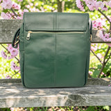 Woman's Genuine Leather Shoulder Messenger Bag - Green