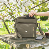 Woman's Genuine Leather Shoulder Messenger Bag - Grey