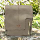 Woman's Genuine Leather Shoulder Messenger Bag - Grey