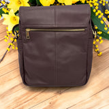 Woman's Genuine Leather Shoulder Messenger Bag - Purple