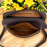 Woman's Genuine Leather Shoulder Messenger Bag - Purple