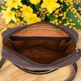 Woman's Genuine Leather Shoulder Messenger Bag - Purple