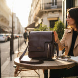 Woman's Genuine Leather Shoulder Messenger Bag - Purple