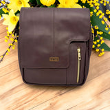 Woman's Genuine Leather Shoulder Messenger Bag - Purple