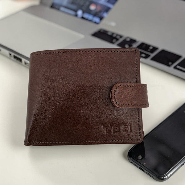 Men’s Everyday Button Tab Wallet - Cognac