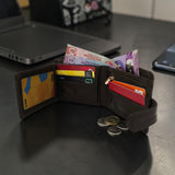 Men’s Button Tab Wallet with Coin Pocket - Brown