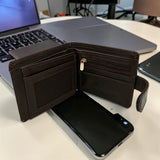 Men’s Button Tab Wallet with Coin Pocket - Brown