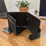Men’s Button Tab Wallet with Coin Pocket - Brown