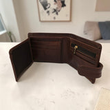 Men’s Button Tab Wallet with Coin Pocket - Cognac