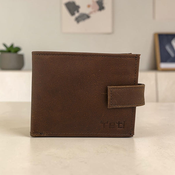 Men’s Button Tab Wallet with Coin Pocket - OLPL