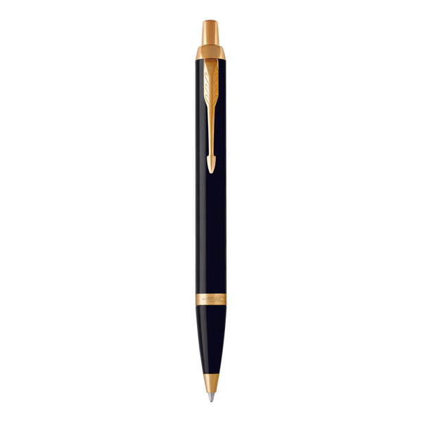 Personalised Parker IM Black Gold Trim Ballpoint Pen