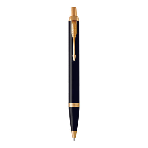 Personalised Parker IM Black Gold Trim Ballpoint Pen