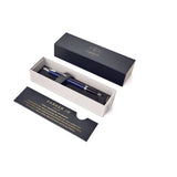 Personalised Parker IM Blue Chrome Trim Ballpoint Pen