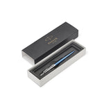 Personalised Parker Jotter Waterloo Blue Chrome Colour Trim Ballpoint Pen