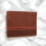 Men's Genuine Leather Two Tone Wallet with Coin Pocket - Crazy