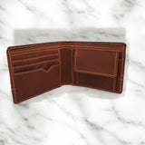 Men's Genuine Leather Two Tone Wallet with Coin Pocket - Crazy