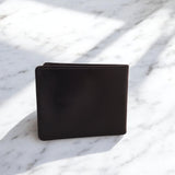 Men's Genuine Leather Bi Fold with Flip Over Card Slots - Black