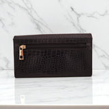 Woman’s Genuine Leather Button Tab Purse