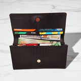 Woman’s Genuine Leather Button Tab Purse