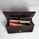 Woman’s Genuine Leather Button Tab Purse
