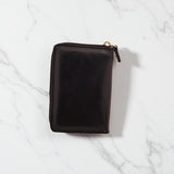 Woman’s Genuine Leather Bi Fold Zip Around Wallet - Black