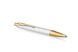 Personalised Parker IM Premium Pearl Gold Trim Ballpoint Pen