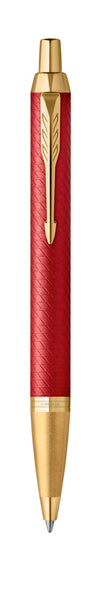 Personalised Parker IM Premium Red Gold Trim Ballpoint Pen