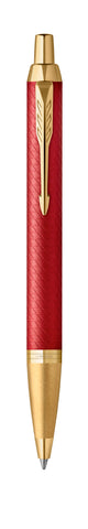 Personalised Parker IM Premium Red Gold Trim Ballpoint Pen