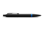 Personalised Parker IM Vibrant Rings Satin Black with Marine Blue Accents Ballpoint Pen