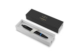 Personalised Parker IM Vibrant Rings Satin Black with Marine Blue Accents Ballpoint Pen