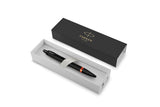 Personalised Parker IM Vibrant Rings Satin Black with Flame Ornage Accents Ballpoint Pen