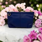 Woman's Genuine Leather Small Crossbody Purse - Blue