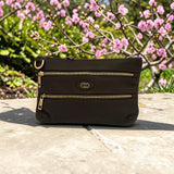 Woman's Genuine Leather Small Crossbody Purse - Brown