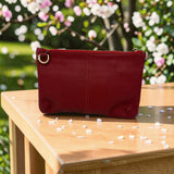 Woman's Genuine Leather Small Crossbody Purse - Red