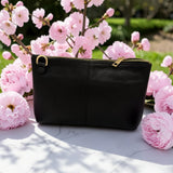Woman's Genuine Leather Small Crossbody Purse - Black