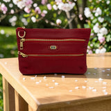 Woman's Genuine Leather Small Crossbody Purse - Red